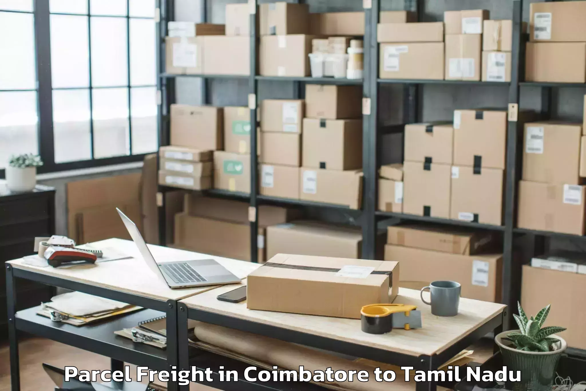 Top Coimbatore to Thanjavur Airport Tjv Parcel Freight Available